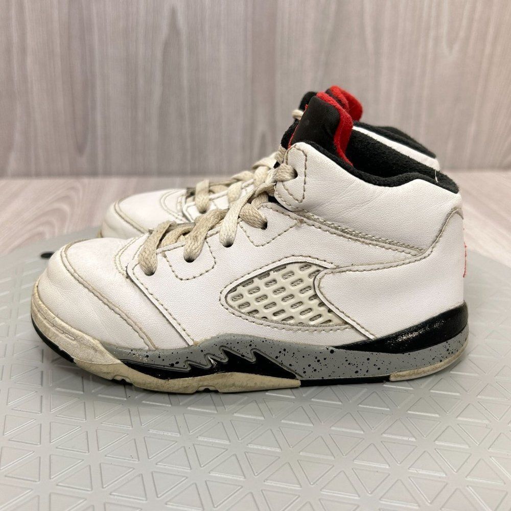 Nike Air Jordan 5 Retro TD White Cement Toddler Sneakers Shoes 440890-104 Sz 8C - Picture 8 of 12